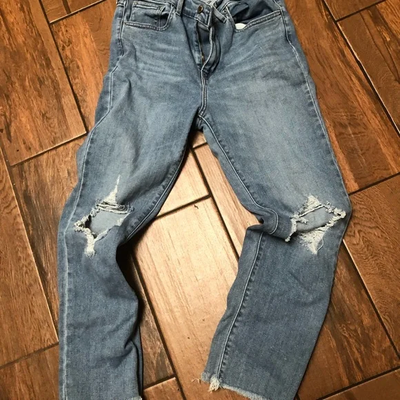 Levi s Jeans Levis High Rise Straight Crop Fray Edge Distressed Jeans 734 Size 29 Poshmark